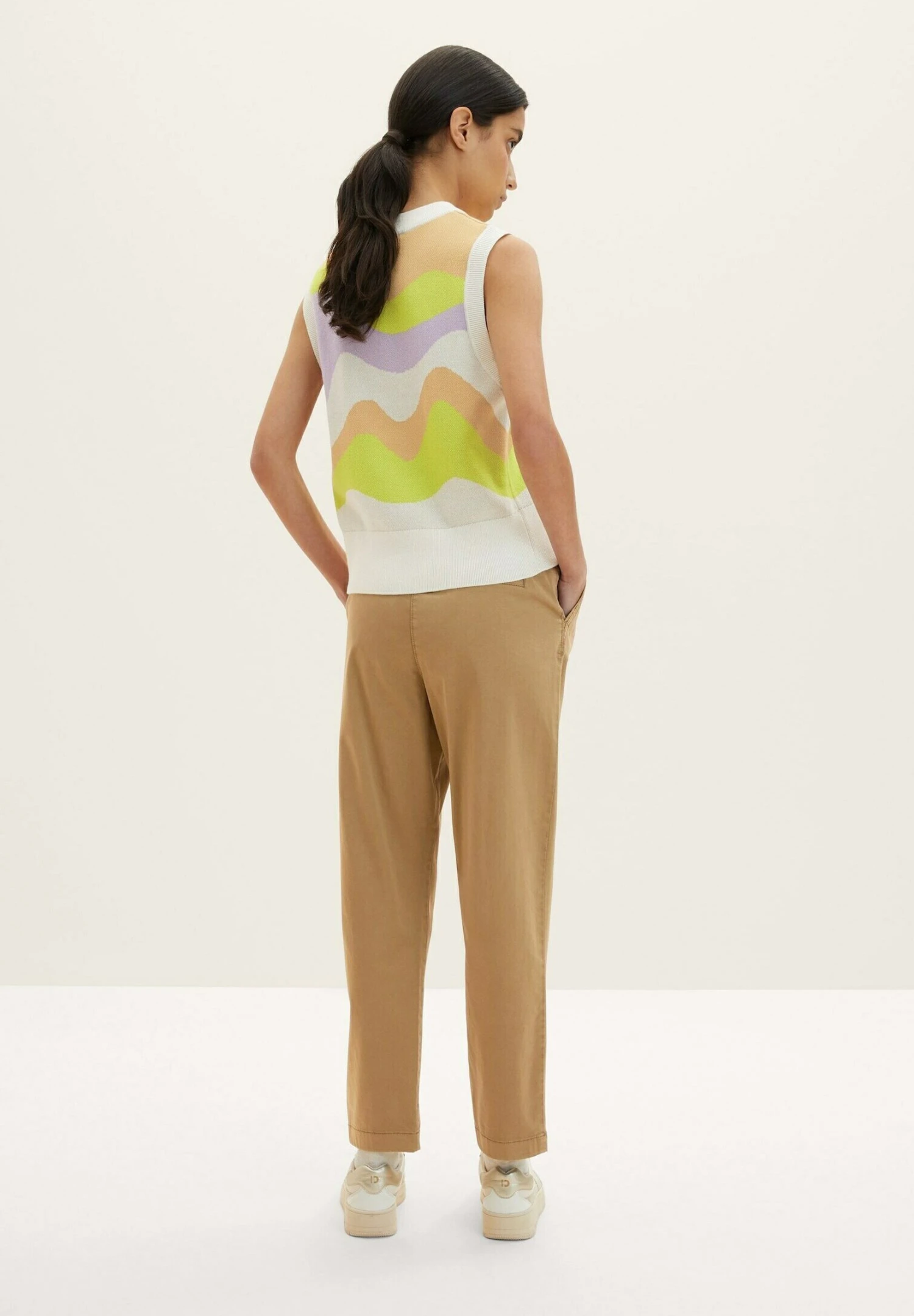 Tom Tailor Paperbag Mit Abnähern - Chino - Splashed Clay Beige 5 Tom Tailor Paperbag Mit Abnähern - Chino - Splashed Clay Beige - Afbeelding 3