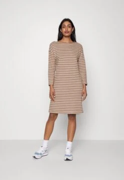 Tom Tailor Dress With Structure - Jurk - Beige/Anthracite