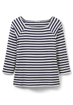 Tom Tailor Gestreiftes Mit Karree Ausschnitt - Longsleeve - Navy Offwhite Stripe -Tom Tailor Winkel da9bc95280694d9582f9ca1e964eff42