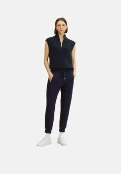 Tom Tailor Mit Rippbündchen - Trainingsbroek - Navy Midnight Blue