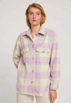 TOM TAILOR Denim Halflange Jas - Beige Rose Check