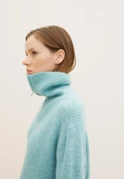 TOM TAILOR Denim Mit Troyer Kragen  - Trui - Reef Blue Melange -Tom Tailor Winkel dbd42b57524146d48dac9ea16e308359