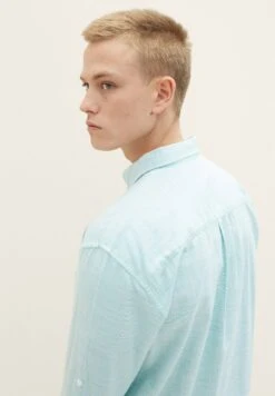 TOM TAILOR Denim Overhemd - Turquoise Structure -Tom Tailor Winkel dbd85f137aeb4e6a82c49fd7507cb371