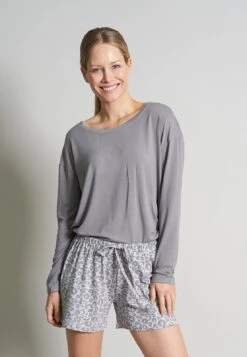 Tom Tailor Kurze - Pyjamabroek - Grau Mittel Allover