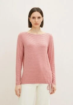 Tom Tailor Gemustertes Mit Schleife - Longsleeve - Pink Beige Stripe