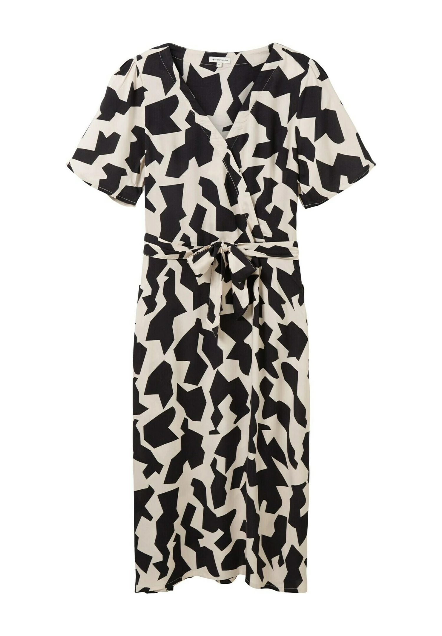 Tom Tailor Gemustertes Midi - Jurk - Black Big Abstract Design 7 Tom Tailor Gemustertes Midi - Jurk - Black Big Abstract Design - Afbeelding 5