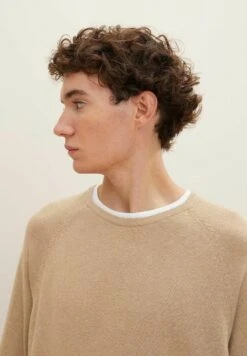 TOM TAILOR Denim Basic- Trui - Clay Beige Melange -Tom Tailor Winkel dd6ff6c203e042c39d974db4eb3649b1