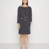 Tom Tailor Dress With Structure - Jurk - Navy/Offwhite -Tom Tailor Winkel de27969c0f6e4656b2d22bf6119fb02c