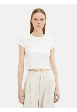 TOM TAILOR Denim Cropped - T-Shirt Basic - Gardenia White -Tom Tailor Winkel de5a5e59c2164fd8928e8125b31847ff