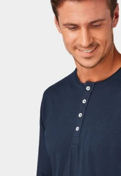Tom Tailor Pijama - Pyjamashirt - Blue-Dark-Solide -Tom Tailor Winkel de883c689a7346eb8516df6df056dee8