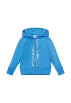 Tom Tailor Mit Textprint - Sweater Met Rits - Strong Palace Blue