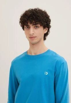 TOM TAILOR Denim Langarm Mit Print - Longsleeve - Sublime Teal Blue -Tom Tailor Winkel e18a5285d9f842b2a307adeb7192a348