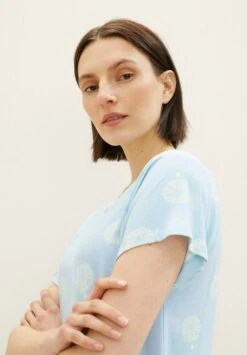 Tom Tailor Bodywear Gemustertes - Nachtjapon - Blue Medium Allover -Tom Tailor Winkel e1c87218b161415c8638a6ea0641e0c6