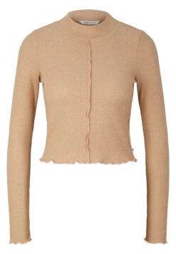TOM TAILOR Denim Mit Nahtdetail - Longsleeve - Cinnamon Brown Melange