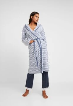 Tom Tailor Stripe Bathrobe - Badjas - Jeans Blue