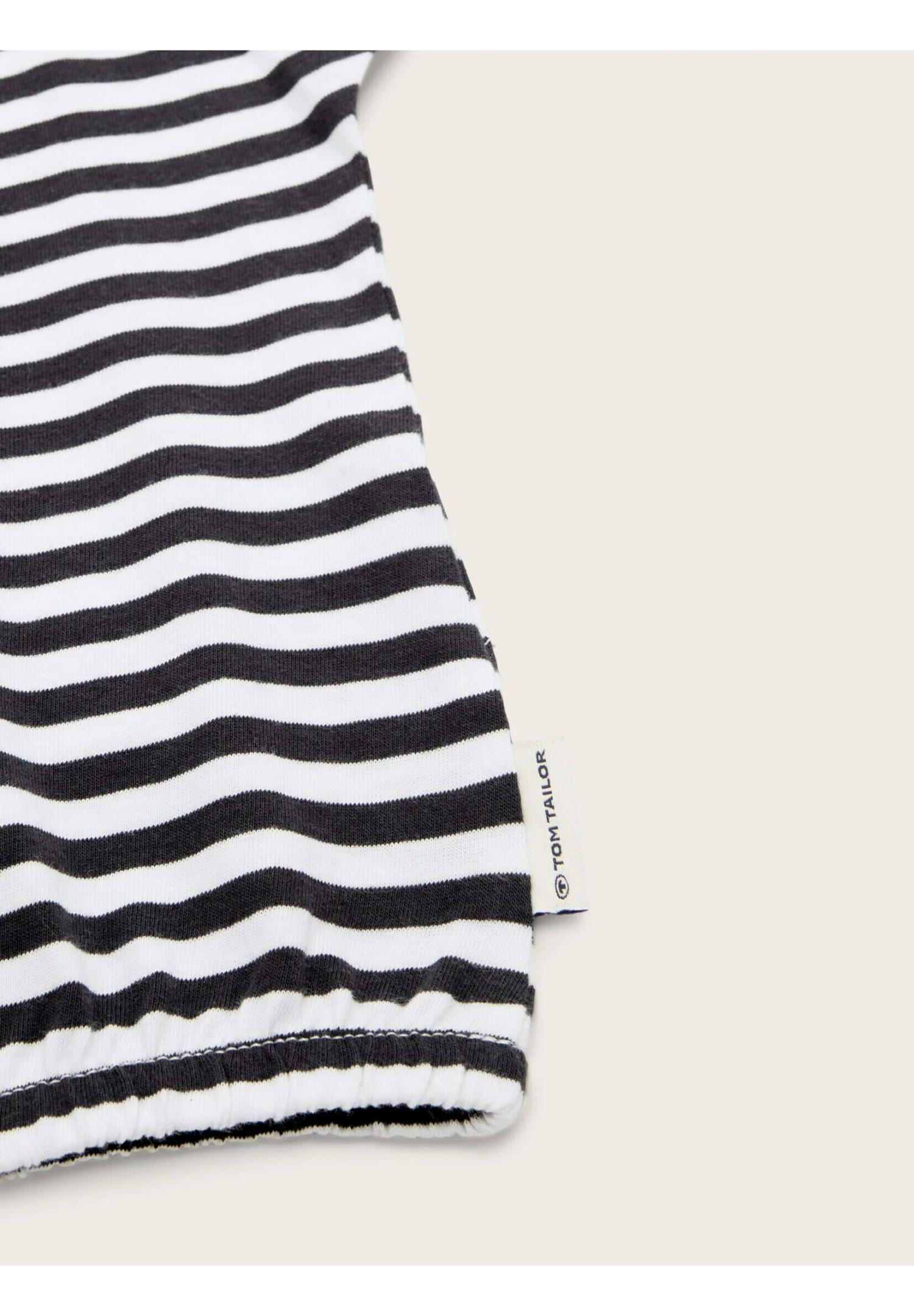 Tom Tailor Cropped- T-Shirt Print - Offwhite Coal Grey Stripe 5 Tom Tailor Cropped- T-Shirt Print - Offwhite Coal Grey Stripe - Afbeelding 3