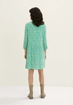 Tom Tailor Mit Allover-Blumenprint  - Jurk - Green Floral Design -Tom Tailor Winkel e38a63e043b449f489bb3a0650f5fae6