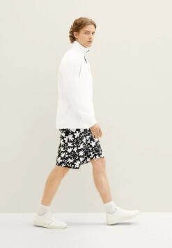 TOM TAILOR Denim Bedruckte - Trainingsbroek - Black White Wildflower Print -Tom Tailor Winkel e4075e6d48e0435998db60265c0bb465