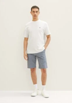 Tom Tailor Bermuda - Shorts - Navy White Zigzag Structure