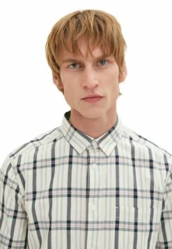 Tom Tailor Kariertes- Overhemd - Off White Navy Check -Tom Tailor Winkel e5b79a23cfa6450895bd8ef7d40dba85