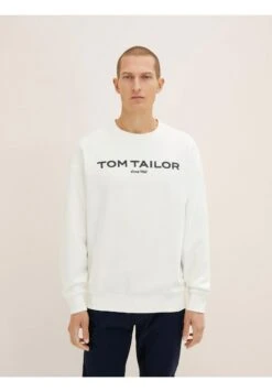 Tom Tailor Mit Logoprint  - Sweater - Off White