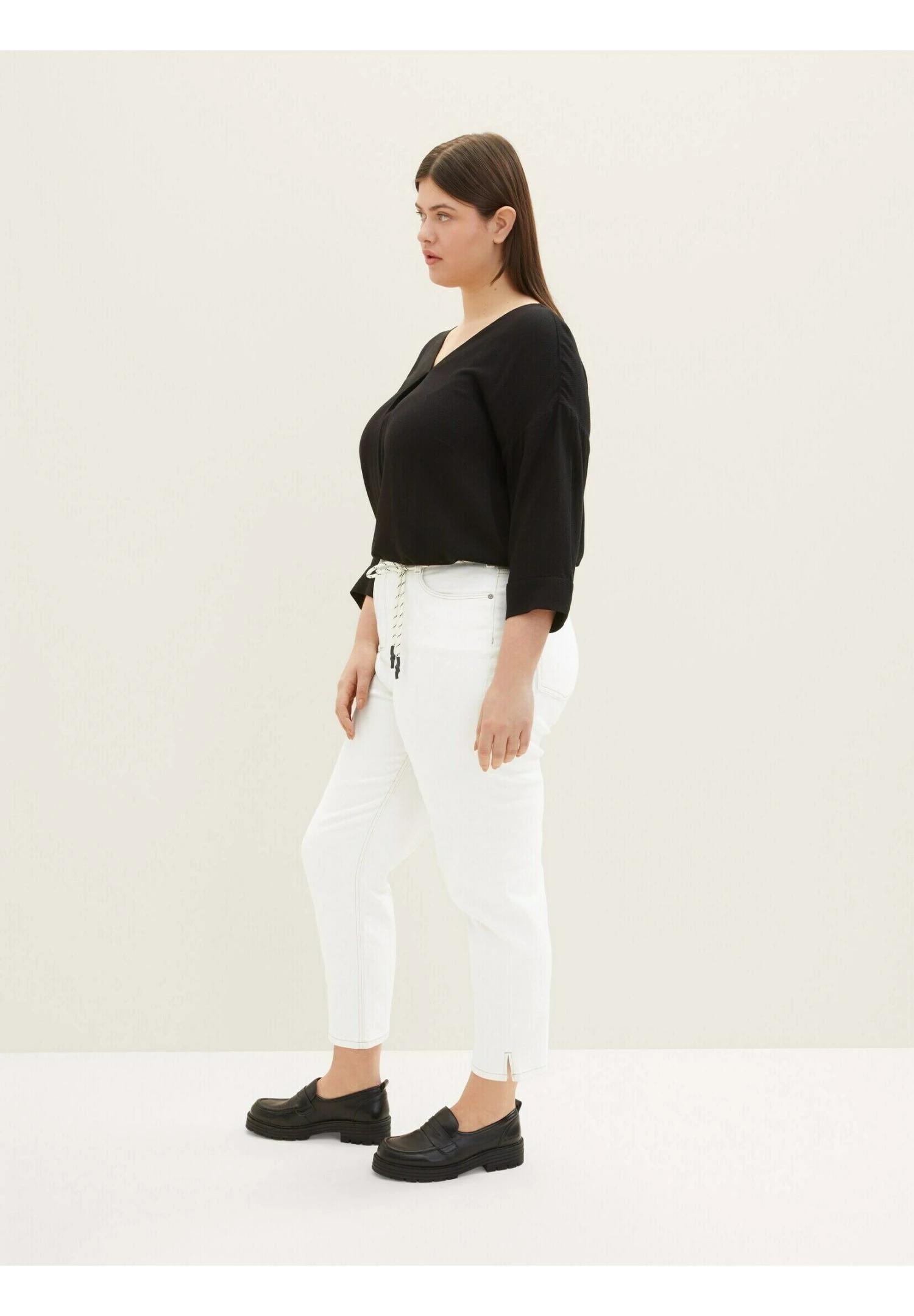 Tom Tailor Plus - Cropped Barrel - Slim Fit Jeans - Whisper White 7 Tom Tailor Plus - Cropped Barrel - Slim Fit Jeans - Whisper White - Afbeelding 5