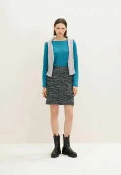 Tom Tailor Kokerrok - Green Teal Blue Boucle -Tom Tailor Winkel eac8b0a1a3624a86bbbccde2c7e031dc