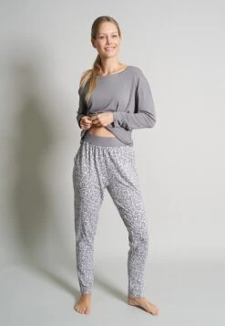 Tom Tailor Lange - Pyjamabroek - Grau Mittel Allover