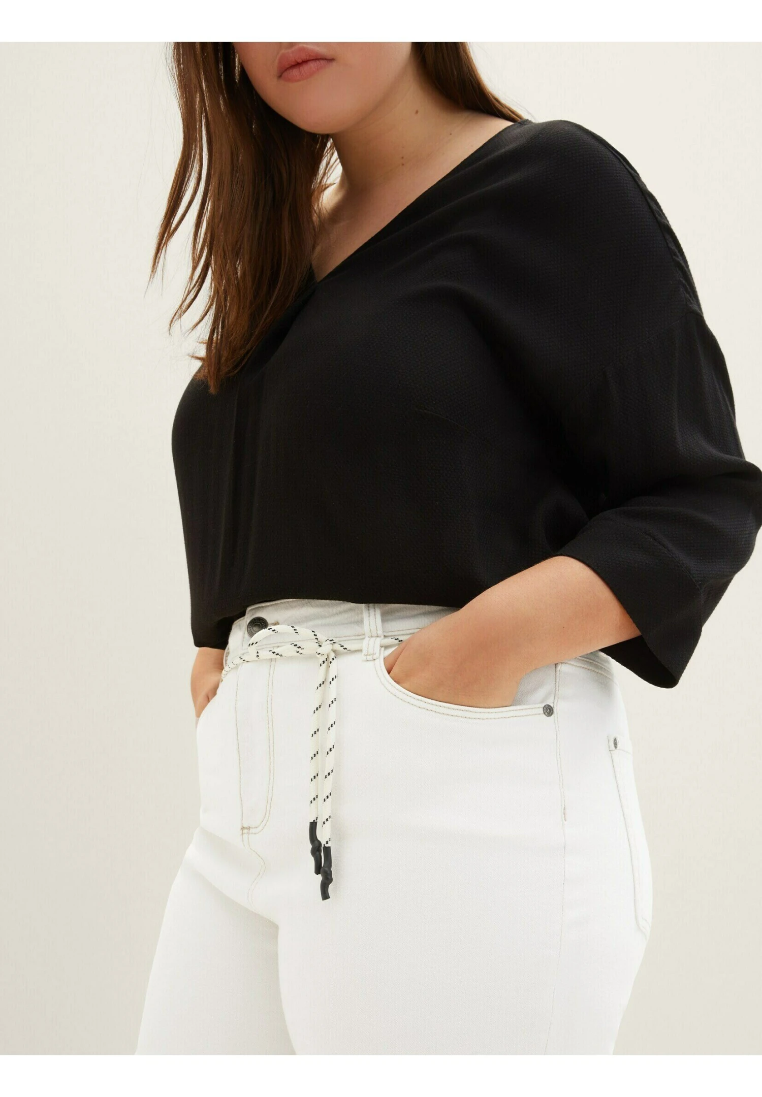 Tom Tailor Plus - Cropped Barrel - Slim Fit Jeans - Whisper White 6 Tom Tailor Plus - Cropped Barrel - Slim Fit Jeans - Whisper White - Afbeelding 4