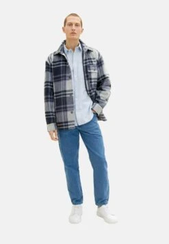 Tom Tailor Kurzarm Mit Struktur - Overhemd - White Blue Fil A Fil Dobby -Tom Tailor Winkel f098178791474e25ad6177162dd46fd8