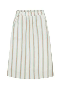 Tom Tailor Midi Mit- A-Lijn Rok - Offwhite/Brown Vertical Stripe -Tom Tailor Winkel f1192102c8e34582b582bcf485e4065a