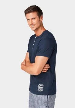 Tom Tailor Pyjamashirt - Blue-Dark-Solide -Tom Tailor Winkel f1f703073edd4cb2939c178f12d7b8b8