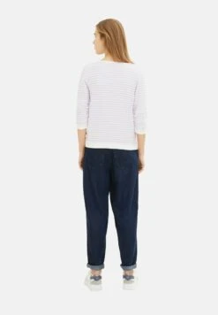 TOM TAILOR Denim Striped Jacquard- Sweater - White Lilac Structured Stripe -Tom Tailor Winkel f529dd0d0fb54d9aafc4c937df4e8050