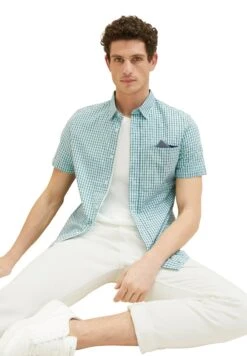Tom Tailor Kariert - Overhemd - Turquoise Navy Check -Tom Tailor Winkel f57e99da5e1648479e6a04dd9a9fdbd5