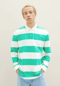 TOM TAILOR Denim Relaxed Stripe- Poloshirt - Green Large Stripe