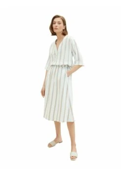 Tom Tailor Midi Mit- A-Lijn Rok - Offwhite/Brown Vertical Stripe -Tom Tailor Winkel f69b7c29486d42969c0def2e14458a2f