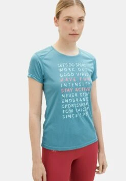 Tom Tailor Active Wear Atmungsaktives - T-Shirt Print - Dark Mint