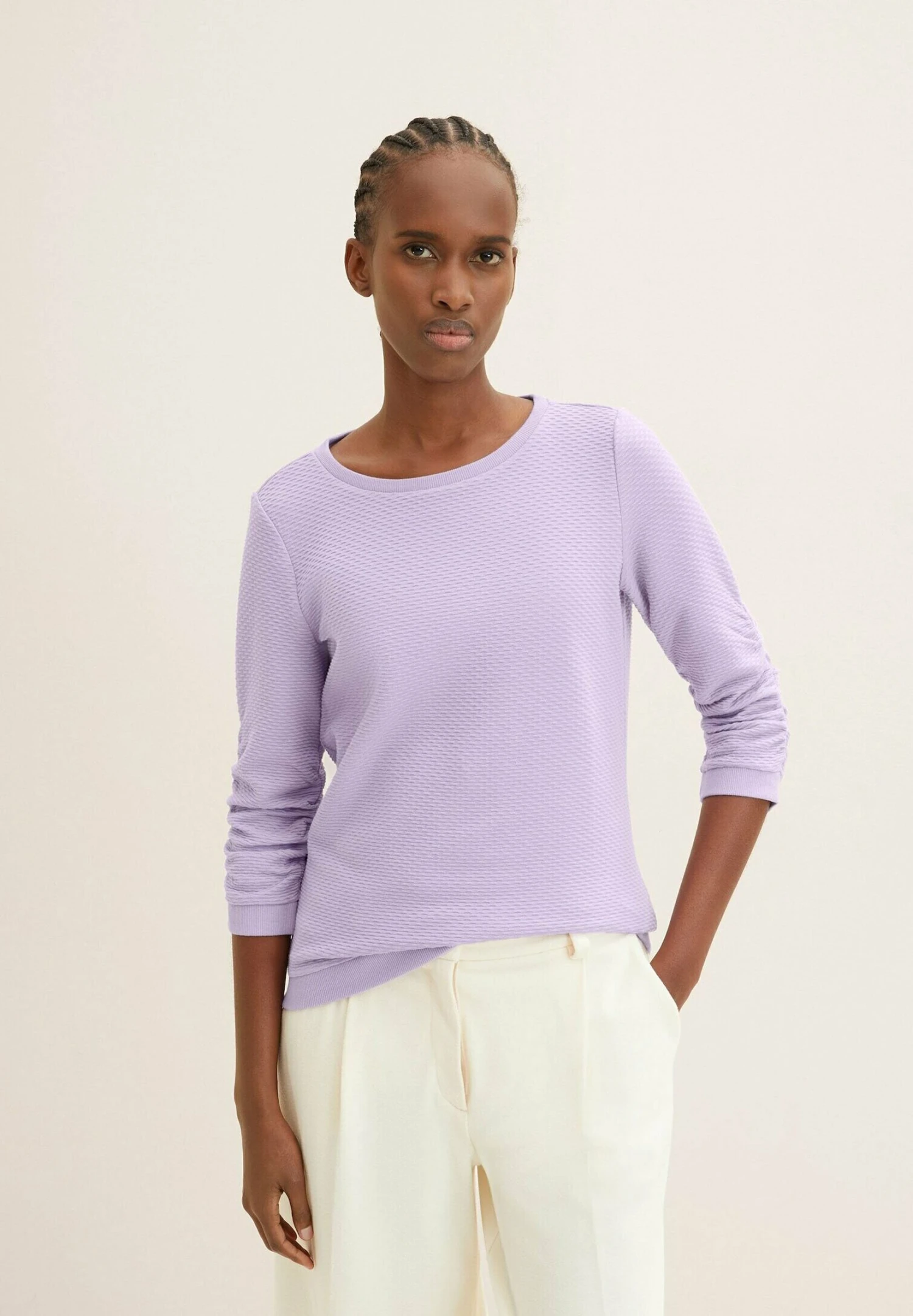 TOM TAILOR Denim Structured - Sweater - Lilac Vibe 3 TOM TAILOR Denim Structured - Sweater - Lilac Vibe