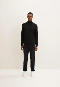 Tom Tailor Josh - Straight Leg Jeans - Used Dark Stone Grey Denim