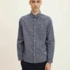 Tom Tailor Overhemd - Navy White Structure