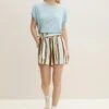 TOM TAILOR Denim Mit Blumenmuster Und Integriertem Gürtel - Shorts - Multicolor Vertical Stripe