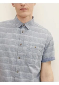 Tom Tailor Overhemd - Navy White Chambray Check -Tom Tailor Winkel fccaf4122d624ee7be3c3a1d7a6b79eb
