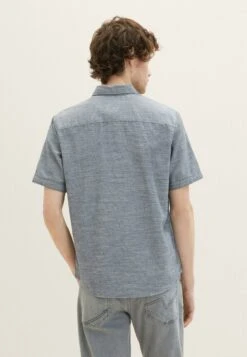 Tom Tailor Kurzarm Mit Brusttasche - Overhemd - Navy Herringbone Structure -Tom Tailor Winkel fcf64c2d5bc64144802f460be30830ec