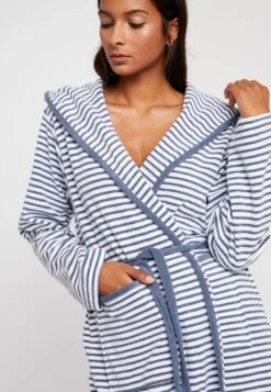Tom Tailor Stripe Bathrobe - Badjas - Jeans Blue -Tom Tailor Winkel fdd06fad2af04078babca7f9af850716