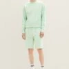 TOM TAILOR Denim Bermuda - Shorts - Green White Chambray