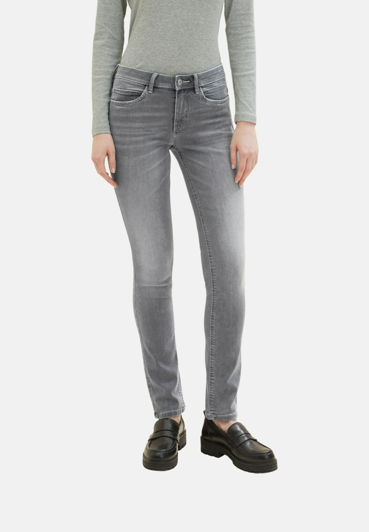 Tom Tailor Alexa - Slim Fit Jeans - Used Mid Stone Grey Denim 3 Tom Tailor Alexa - Slim Fit Jeans - Used Mid Stone Grey Denim