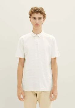 TOM TAILOR Denim Strukturiert - Poloshirt - Wool White